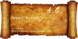 Appel Olivér névjegykártya