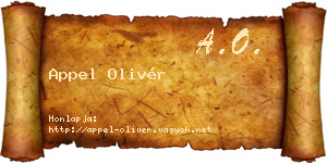 Appel Olivér névjegykártya