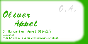 oliver appel business card